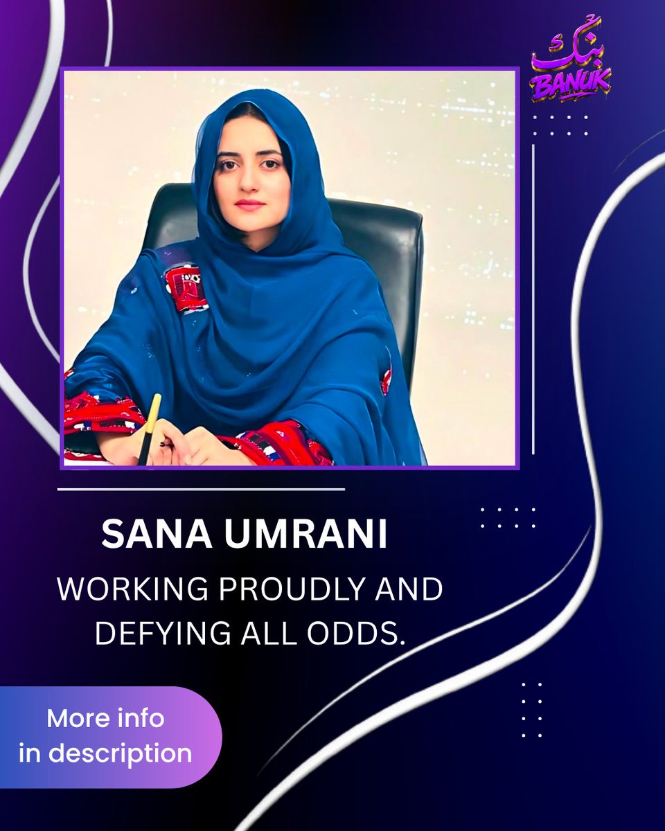 banukBaloch101's tweet photo. Sana Mahjabeen Umrani is one of the youngest self-made Deputy Commissioners from Balochistan. Highly educated and dedicated to public service, she has earned recognition through her hard work, professionalism, and commitment to serving the people. She has successfully worked in male dominated areas, where she has lead with leadership and administrative skills. 

#Balochistan #Pakistan #Baloch #Women #Honour