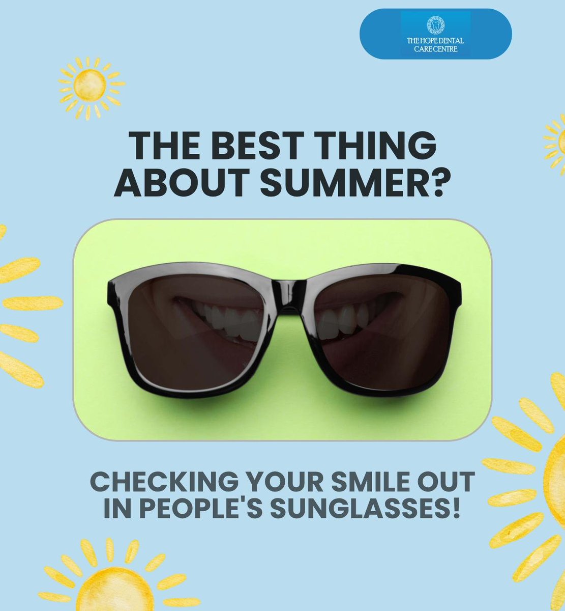 HopeKanata's tweet photo. Checking your smile out in other people's sunglasses is definitely the best thing about summer weather. Do you agree? Let us know in the comments.
.
.
.
https://t.co/jBkwlKrYhP
343-803-6333
500 Hazeldean Rd Suite 107, Kanata, ON K2L 2B5
.
.
.
#TheHopeDentalCareCentre #Kanata https://t.co/ynpqiXgOSX
