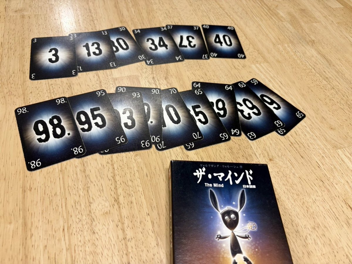 hapicamp827's tweet photo. 【 ザ・マインド 】
存在は知っていたもののどんなゲームかまでは知らず、初プレイ!5枚までクリア出来たの気持ち良かったな〜🥹
🔽この数字の近さでクリア出来たのすごくないかw??
#themind https://t.co/XBP20tJNpb