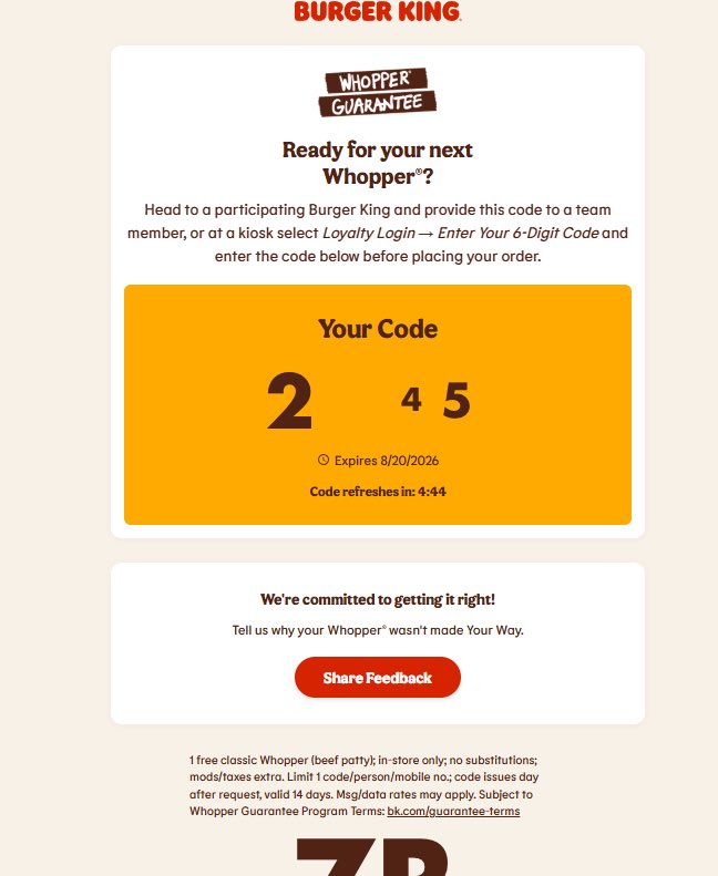 saltydkdan's tweet photo. Dawg I just want my free whopper what the fuck is this https://t.co/0Vi39pZLbc