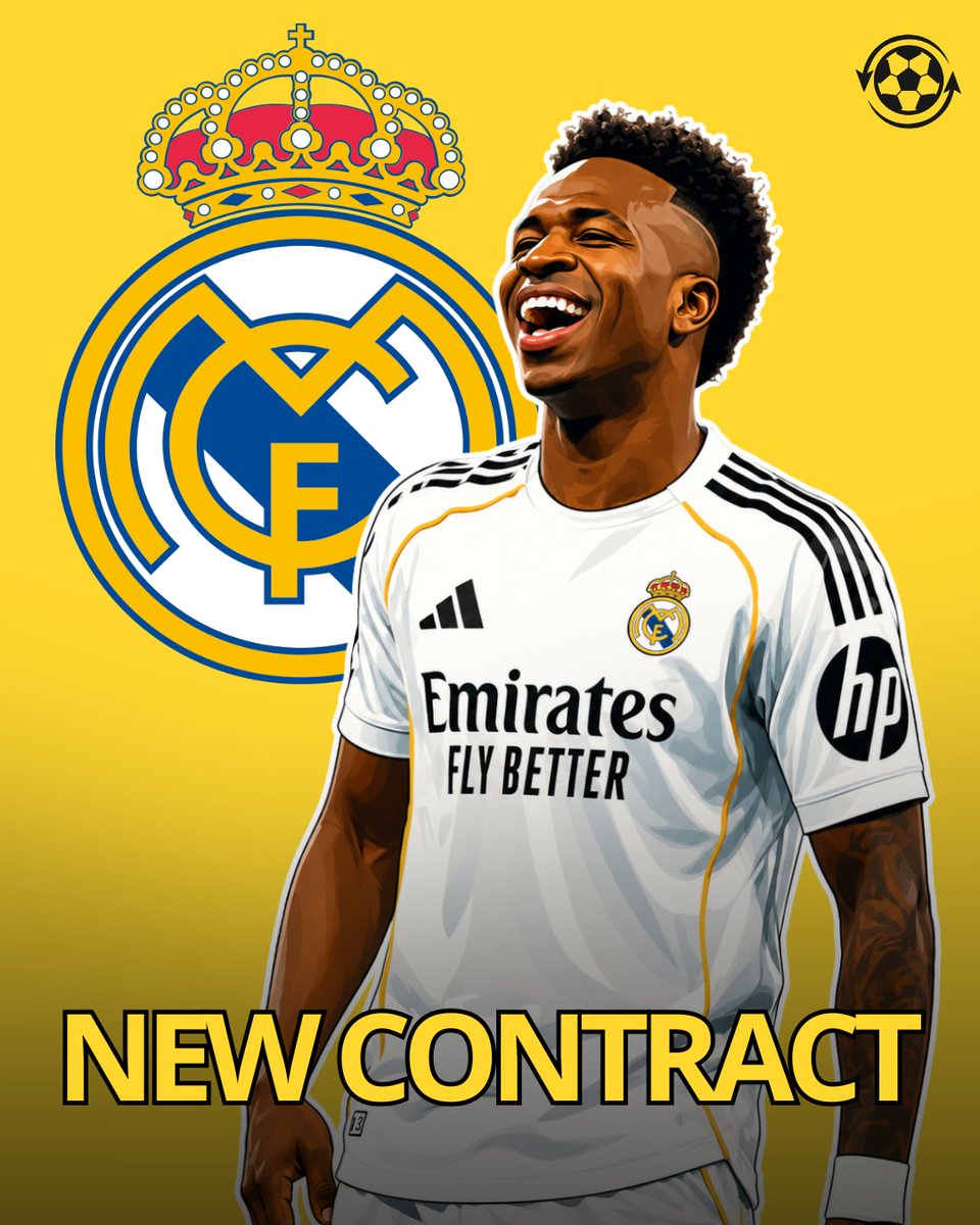 DeadlineDayLive's tweet photo. 🚨 𝗕𝗥𝗘𝗔𝗞𝗜𝗡𝗚: Vinicius Jr will renew his contract for 6 more seasons at Real Madrid.

(Source: @pepealvarezzz) 

It turns out he was using Arsenal after all. 👀 https://t.co/JsCJaa43Qf