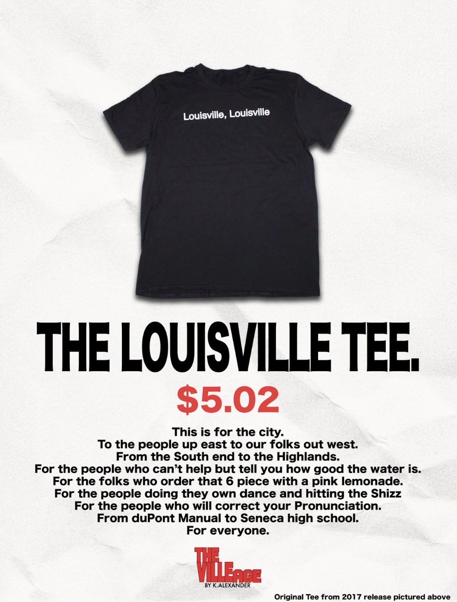 KAlexanderr_'s tweet photo. Controlling our means of production has allowed us to drop these at a price point that we've always wanted to hit. Louisville, Louisville tee is now $5.02. Forever. https://t.co/TPaxWi9oHy https://t.co/RUGUZwaOaD