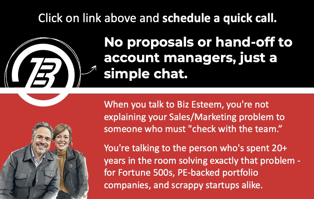 BizEsteem's tweet photo. Talk to us directly. Schedule a chat here, https://t.co/JWo2rLli5E, If sales, marketing, or technology is the bottleneck slowing your growth, skip the gatekeepers. https://t.co/4NC6dahGEX