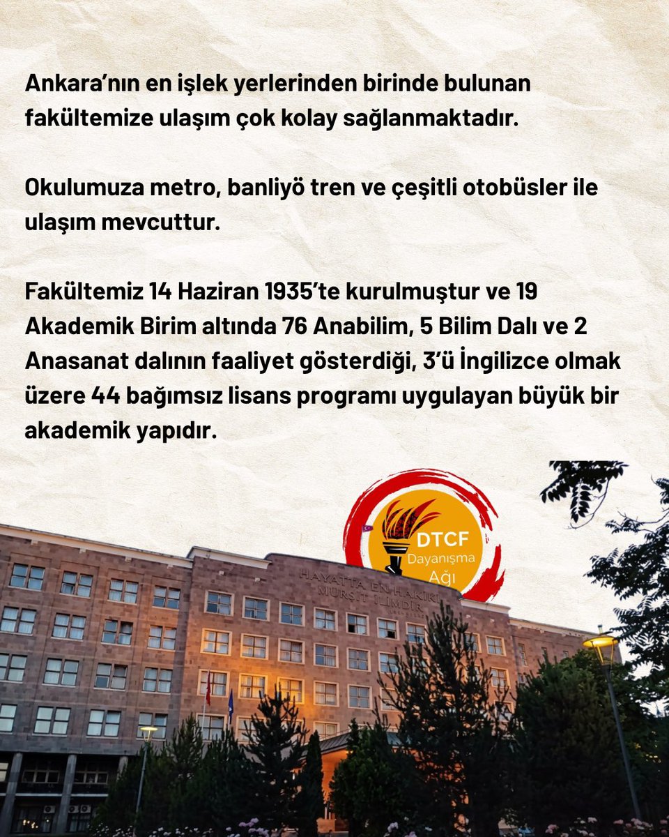 dtcfdayanismaa's tweet photo. Dil ve Tarih-Coğrafya Fakültesi’ni beraber tanıyalım! 

Dil Tarihli olmak ne demek? 
Dil Tarih’in ilerici ve aydınlık mirasını kimlerden devraldık? 

Fakültemize dair sormak istedikleriniz için bizimle iletişime geçebilirsiniz. 

#dtcf #AnkaraÜniversitesi #yks #tercih https://t.co/V5JEXidcru