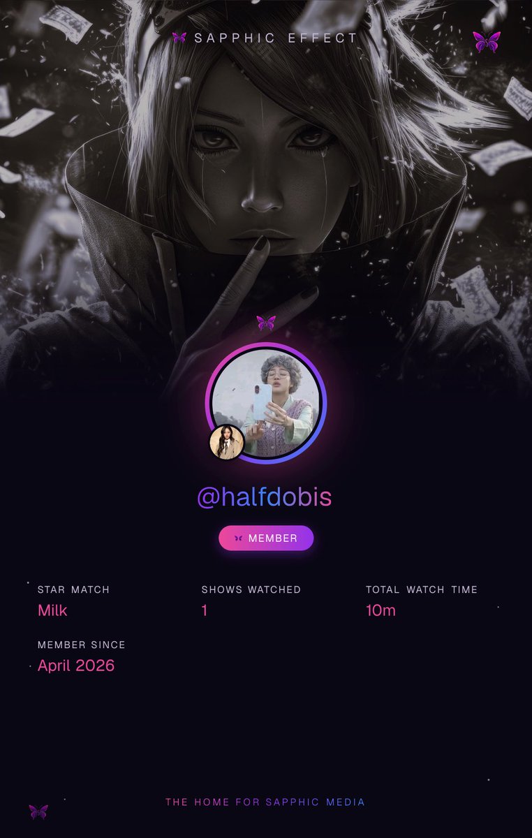 halfdobis's tweet photo. @sapphiceffect See you on there!! #SapphicEffect https://t.co/r0HofwkyPz