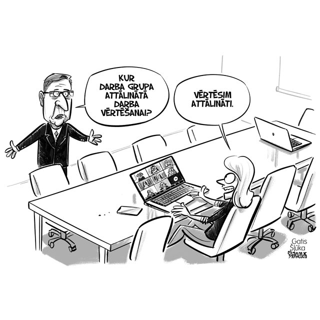 KarikaturaLv's tweet photo. Ministru prezidents @AndrisKulbergs uzdevis @Finmin izvērtēt attālinātā darba praksi valsts pārvaldē.
Finanšu ministrs @MarisKucinskis intervijā @ltvzinas pauda, ka, viņaprāt, izvērtējums par attālinātā darba praksi valsts pārvaldē "pilnīgi noteikti ir vajadzīgs". @lasilvportals https://t.co/UbROoqOyt3