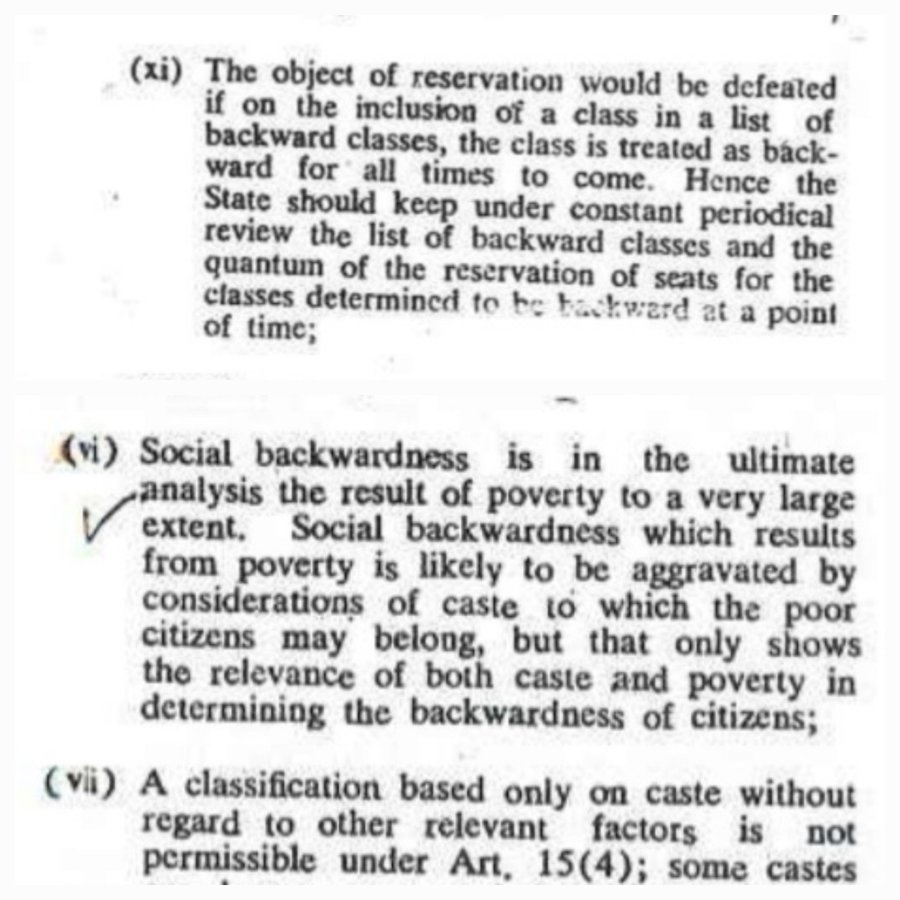 neha_laldas's tweet photo. ये रहा मंडल कमीशन का वक्तव्य👇
"Social backwardness is in the ultimate analysis the result of poverty to a very large extent"

यानी "सामाजिक पिछड़ापन ज़्यादातर ग़रीबी की वजह से होता है!"

हेलो @BJP4India 
मंडल कमीशन, जो उछल उछलकर VP सिंह के साथ लागू करवाया था, उसको पढ़ा भी है??? https://t.co/LrHWo97QdD