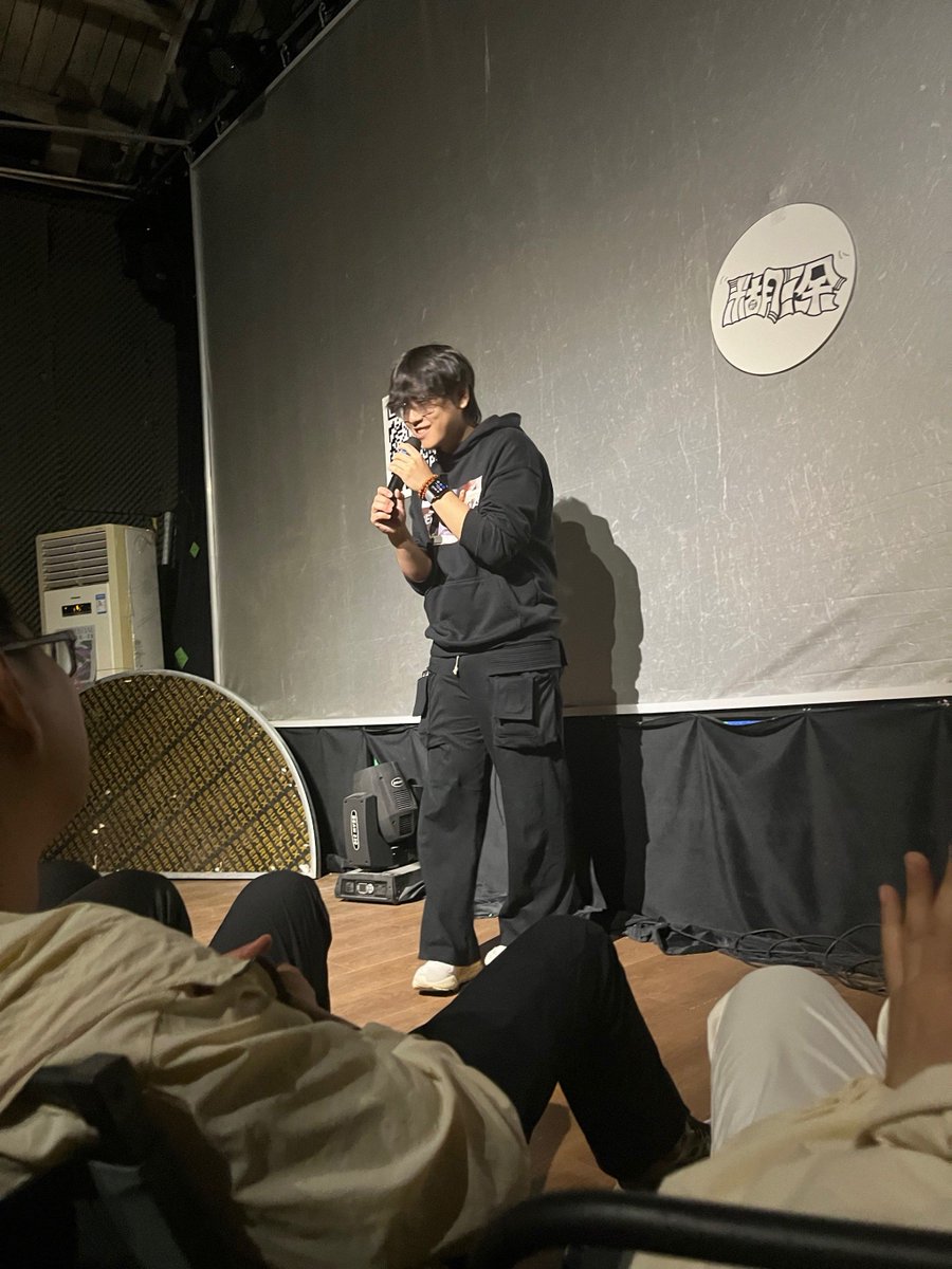 suniwinata's tweet photo. Just had a chaotic but perfect open mic set — spilled water on my notes, but the crowd laughed so loud they drowned out my apology. Stage wins today, fr! https://t.co/gFL2gfFmc4