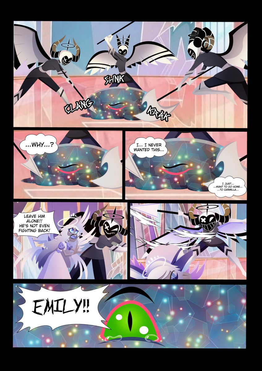 edonovalpgc's tweet photo. PROJECT NEPHILIM Pags. 173-175

#HazbinHotel #fancomic #comic #ProjectNephilim #Nephos #OriginalCharacter #Emily #Lute

Por favor, comenta y comparte. https://t.co/Rk5Yrkzfes