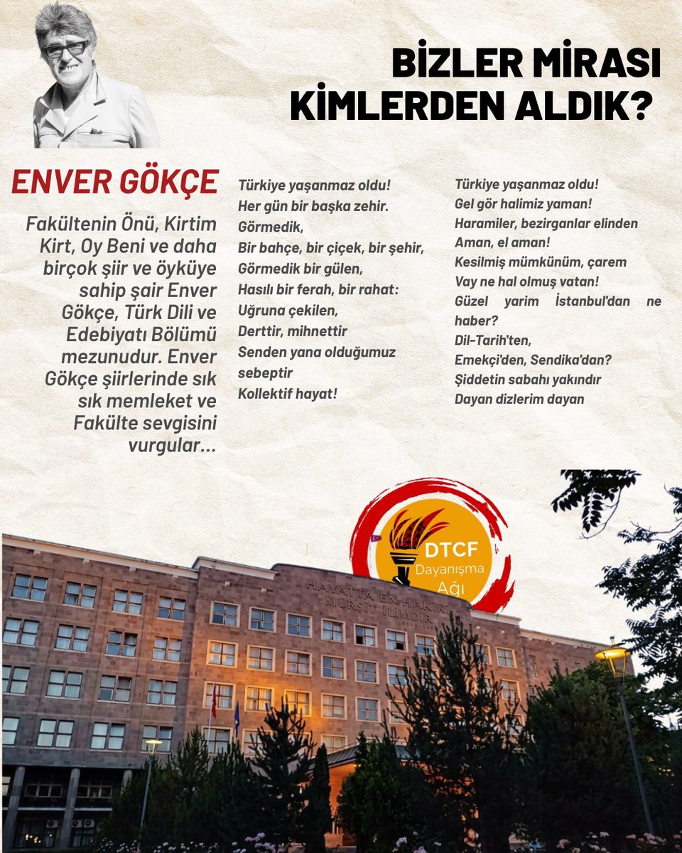 dtcfdayanismaa's tweet photo. Dil ve Tarih-Coğrafya Fakültesi’ni beraber tanıyalım! 

Dil Tarihli olmak ne demek? 
Dil Tarih’in ilerici ve aydınlık mirasını kimlerden devraldık? 

Fakültemize dair sormak istedikleriniz için bizimle iletişime geçebilirsiniz. 

#dtcf #AnkaraÜniversitesi #yks #tercih https://t.co/nmby7d2116