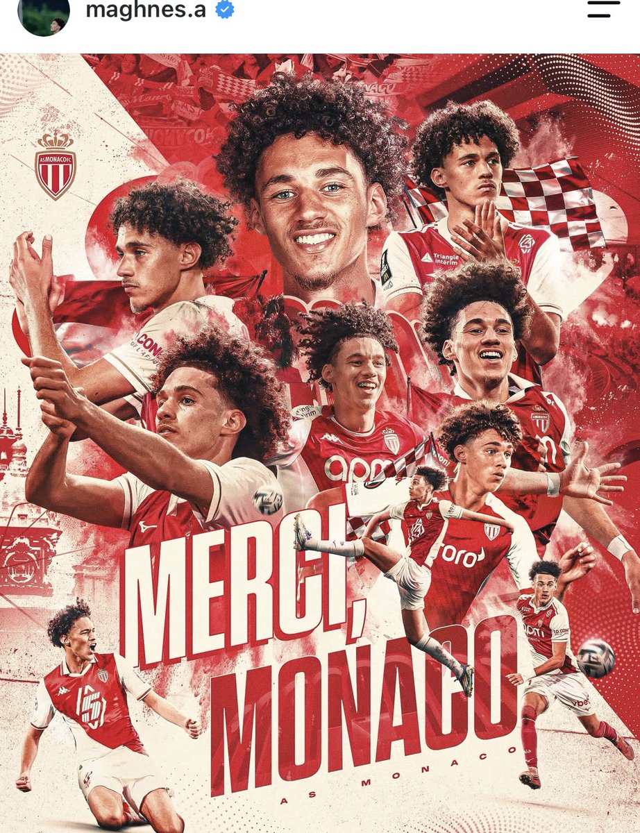 Abdel_hamed6's tweet photo. Maghnes Akliouche annonce son départ de l'AS MONACO 🔴⚪️ https://t.co/Ovj2h3f6NY