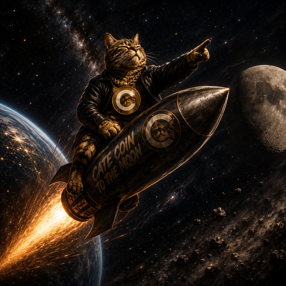 loganyboy's tweet photo. The moon was never the destination. It was the checkpoint. 🌕🚀

$CATE is leaving Earth, passing the noise, and aiming for something much bigger.

The strongest communities don’t wait for momentum—they create it.

Strap in. The cat is still climbing. 🐱🔥

#CATE #CateCoin #Solana

@PoorGoat_ @CateonSol_ @elonmusk