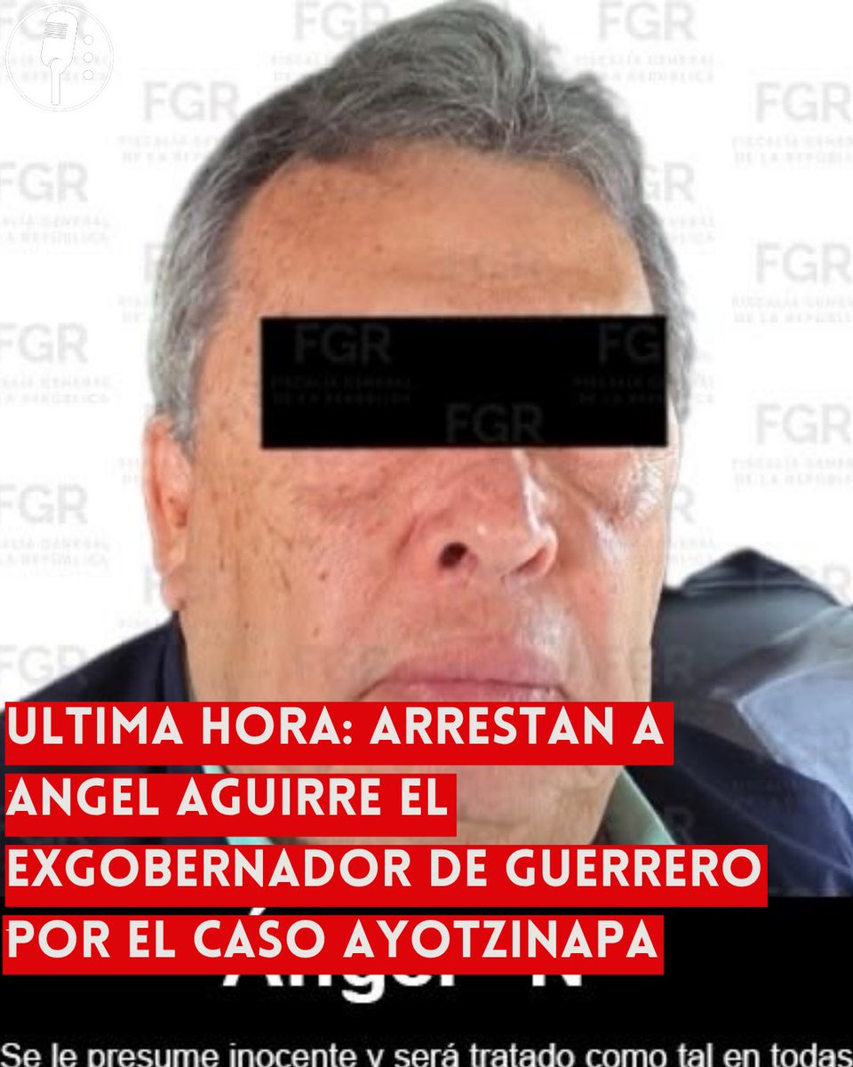 YosoyPedrero's tweet photo. 🚨 #ULTIMAHORA : ARRESTAN A ÁNGEL AGUIRRE, EXGOBERNADOR DE GUERRERO, POR EL CASO AYOTZINAPA

La Fiscalía General de la República (FGR) informó la detención de Ángel Aguirre Rivero, exgobernador de Guerrero, como parte de un reanálisis de las investigaciones relacionadas con la desaparición de los 43 normalistas de Ayotzinapa.

De acuerdo con la Fiscalía, las nuevas líneas de investigación apuntan a la presunta participación del exmandatario en el ocultamiento de evidencias vinculadas con los hechos ocurridos en septiembre de 2014, lo que derivó en la emisión y ejecución de una orden de aprehensión en su contra.

La dependencia señaló que la captura forma parte de un nuevo modelo de investigación sobre el caso Ayotzinapa, mediante el cual se revisaron actuaciones previas y se obtuvieron nuevos elementos que habrían permitido fortalecer las indagatorias.

La FGR adelantó que en las próximas horas ofrecerá más información sobre el caso. Mientras tanto, recordó que Ángel Aguirre Rivero se presume inocente y será tratado como tal durante todo el proceso, hasta que una autoridad judicial emita una sentencia definitiva.