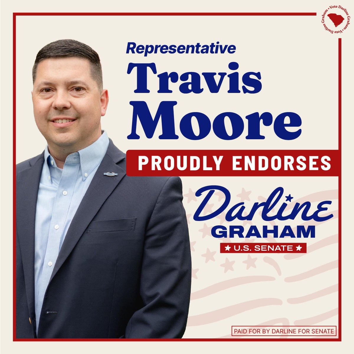 DarlineGrahamSC's tweet photo. Thank you to Sheriff Jay Koon, Mayor Keith Summey, Representative Travis Moore and Senator Josh Kimbrell for your endorsement. 

I am honored to have you in my corner. https://t.co/EJwP3f7sXH