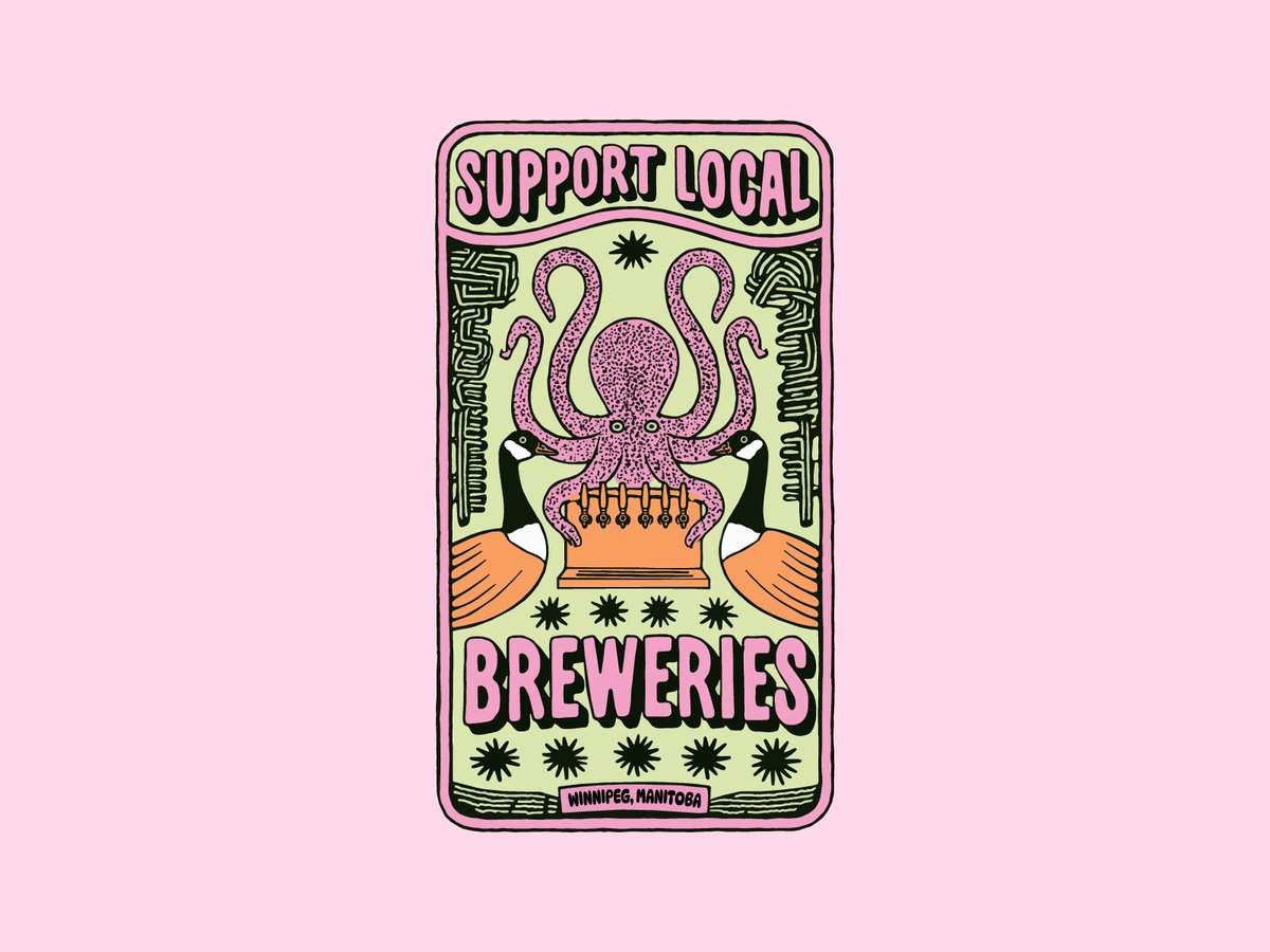 gotboompah's tweet photo. Designed a craft beer sticker with inky linework, hand-drawn typography, and a pastel color palette. Looking for a custom decal or merch for your brewery or distillery? Let’s work together! https://t.co/yKnH237Mdp
