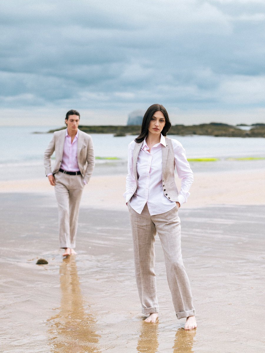 WalkerSlaterUK's tweet photo. Our linen collection celebrates Scotland's coastal spirit through cloth as much as colour. Woven to echo the rich texture of wool, the linen develops a subtle, tweed-like character while remaining naturally light and breathable. https://t.co/TDDu48MDbQ