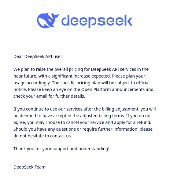 rktmb's tweet photo. #DeepSeek is raising prices. Predictable, and this is how it is supposed to go. https://t.co/IckApTLPUk