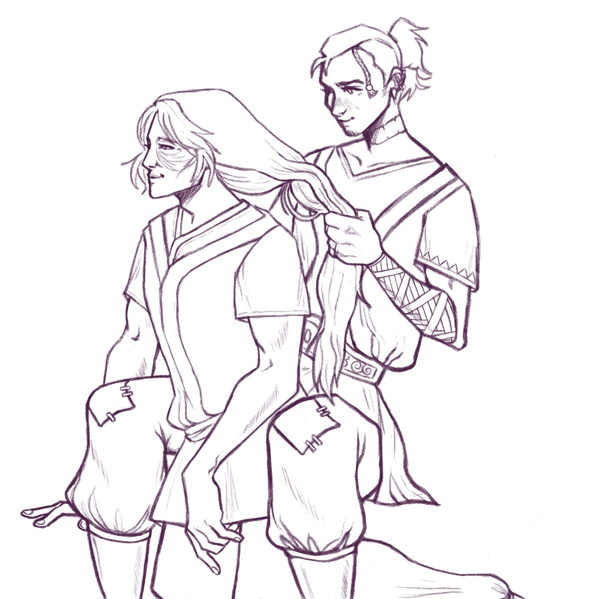 luvvinmym8s's tweet photo. Day 4: Hairbraiding

A pretty unfinished sketch for this one, but I think it’s cute!

Might go back and finish it after #ZukkaWeek2026

#zukka https://t.co/NmqkXHl2wX