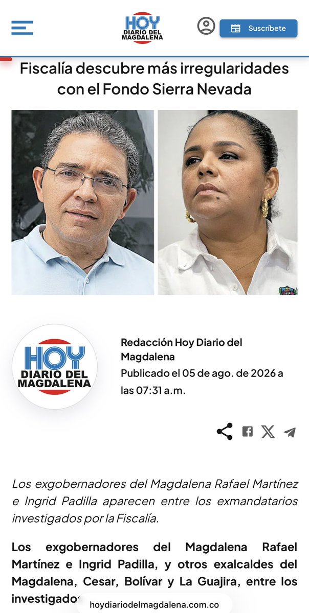 rafaelnoyag's tweet photo. Hace más de un año, desde la @AsambleaMagdale advertí que detrás del intento de @mrafael70 de trasladar recursos al Fondo Mixto Sierra Nevada había algo que no cuadraba. Lo denuncié públicamente y pedí la intervención de los organismos de control.

Con esta investigación de la @FiscaliaCol muchas de esas alertas cobran un nuevo significado. El tiempo termina poniendo cada cosa en su lugar.