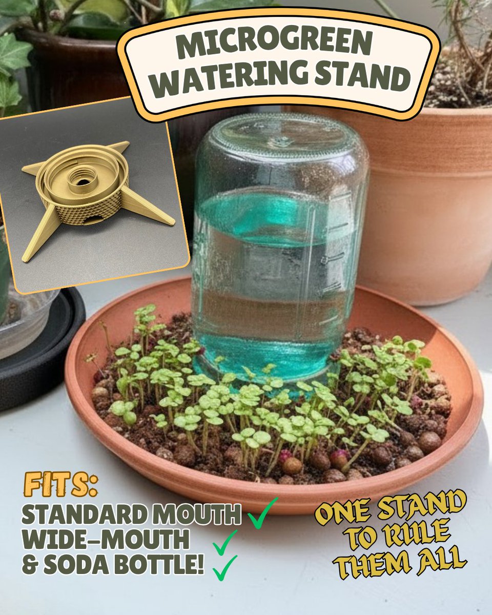 newsparklabs's tweet photo. You don’t have to be a LOTR fan to love this. Turn any mason jar into an indoor micro-green station with our Micro-green Watering Stand — One Stand To Rule Them All!