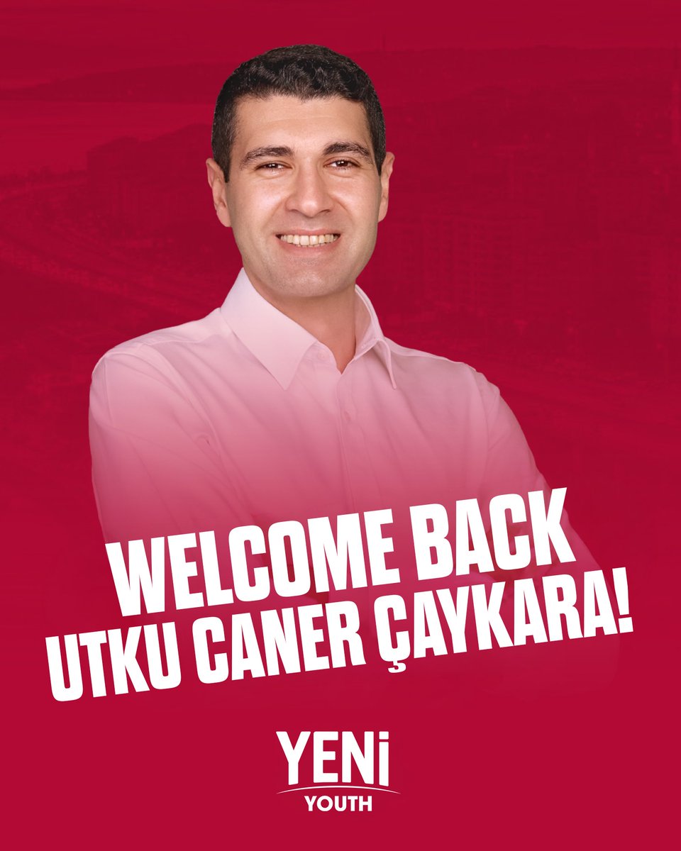 yeniyouth's tweet photo. After over a year of unjust imprisonment, our Mayor of Avcılar, İstanbul Utku Caner Çaykara is finally free.

Coming from the youth movement, he continues to represent a new generation committed to democracy and public service.

We welcome him back and reaffirm our commitment to democracy, human rights, and the rule of law.