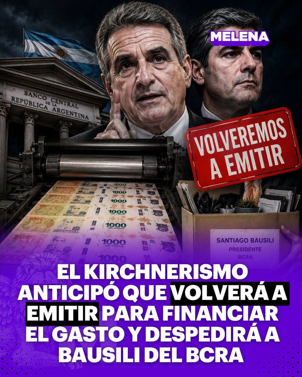 melenaTW's tweet photo. 🚨 El diputado nacional kirchnerista Agustín Rossi adelantó que, si regresa el peronismo al poder, desarmarán el programa económico impulsado por Milei, restituirán la emisión monetaria para financiar al Estado y removerán de forma inmediata a Santiago Bausili del BCRA https://t.co/CsqqdknwGe