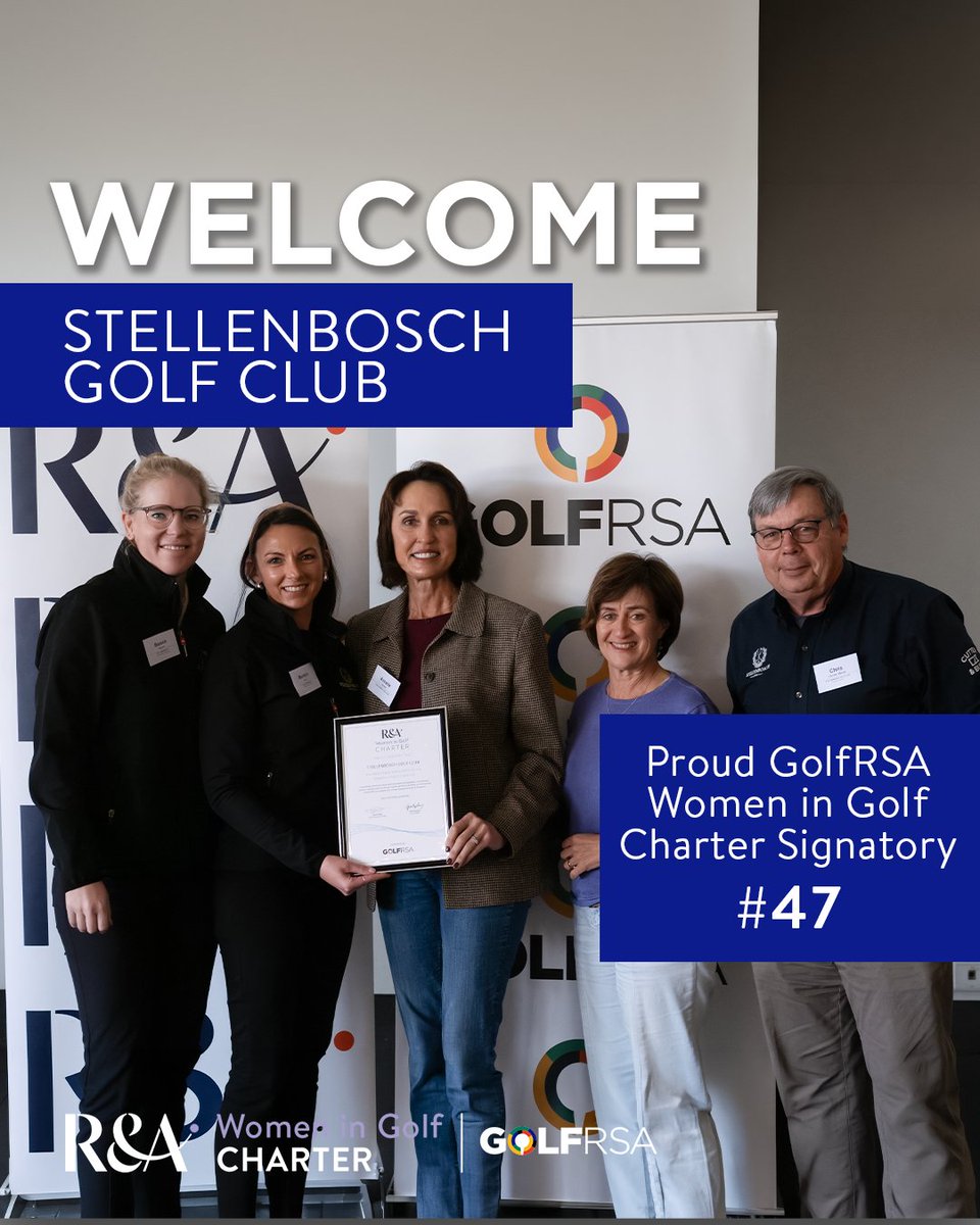 GolfRSA's tweet photo. Stellenbosch Golf Club continues to make its mark on South African golf β³
Having hosted the 2026 SA Open, the club now joins the Women in Golf Charter in partnership with GolfRSA and The R&A, supporting a more inclusive future for the game.
#womeningolf #golfrsa #futuregolf https://t.co/jFWkkrI4qU
