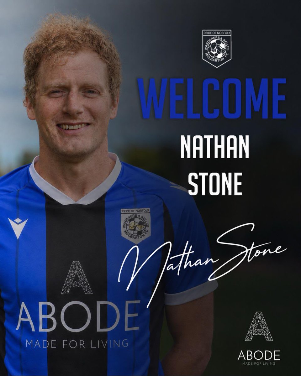 MulbartonFC's tweet photo. 🚨 𝗡𝗘𝗪 𝗦𝗜𝗚𝗡𝗜𝗡𝗚 🚨

Welcome to Mulbarton, @Gangles09! 💙🖤

@HarlestonTownFC legend, Nathan ‘Gangles’ Stone joins the Wanderers after becoming Town’s all-time leading goalscorer, scoring 131 goals in 251 appearances.

Welcome to the club! 👏 

#UpTheWanderers https://t.co/5wh5rtsup4