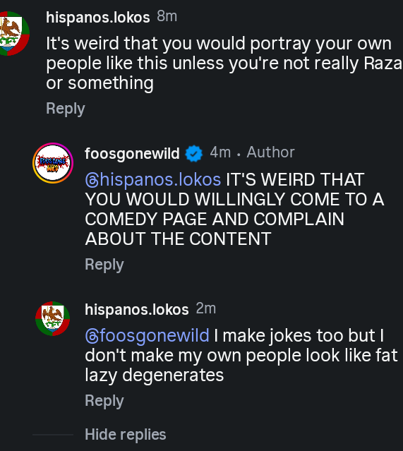 HispanosLokos's tweet photo. Foosgonewild brand is Jewish owned and operated, funded by Democrats, and they make Hispanics look like tortas and degenerates https://t.co/5HS1D7h27H