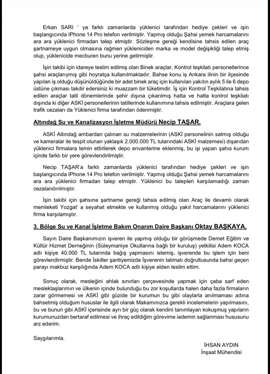 SafakDuvan's tweet photo. Sayın @mansuryavas06 başkanım bu mektubu size şantiye şefi göndermişti❗️

Sizde birilerine şu konuyu inceleyin diye talimat vermiştiniz , 

Konuyu çok güzel incelediler konunun üstünü kapattılar ve her istedikleri yapım olurlarını yazdırmışlardı .

Süleymancılar ..

@uzunoglunevzat 
@AkcayMemduh 
@askiankara 
@ankaracbs 
@abakingurlek