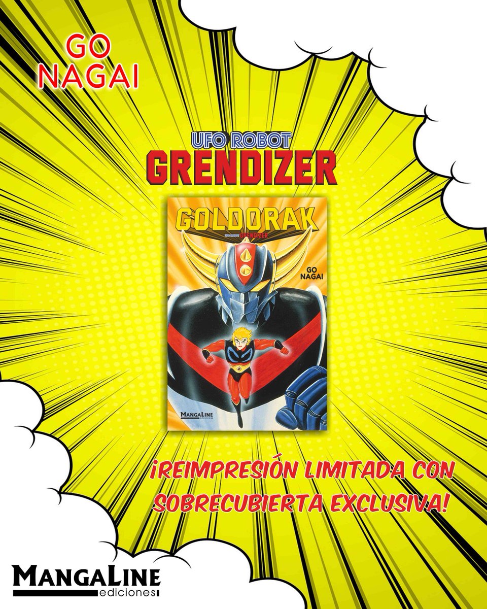 MangalineES's tweet photo. ⚠️REIMPRESIÓN DE GRENDIZER CON SOBRECUBIERTA EXCLUSIVA⚠️

Desde hoy, podéis encontrar de nuevo en la web el tomo UFO Robot Grendizer de Go Nagai con su sobrecubierta exclusiva. ¡SÓLO TIRADA LIMITADA! Si aún no tienes el tomo, ¡aprovecha la oportunidad!

▶️https://t.co/if9s9vgORo https://t.co/jNmSlcNl4E