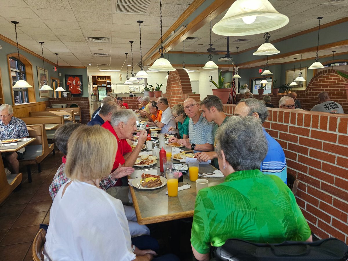 LoganNeeley2's tweet photo. Great to be back with my friends at the Oconee County Republican Men and Women for their monthly breakfast fellowship meeting. These folks were instrumental in @AGAlanWilson victory in Oconee County this past June. 89 days to go. https://t.co/huUhNe0dqG