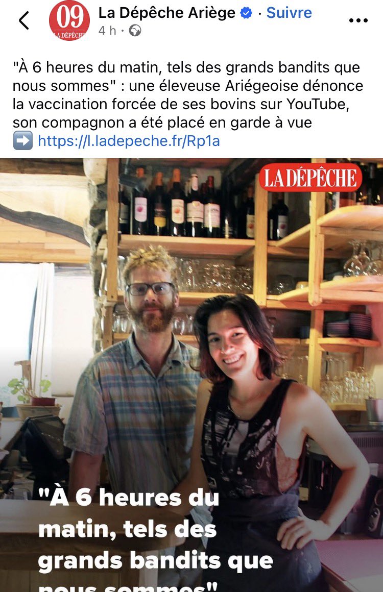 Diane_Lagrange's tweet photo. J’ai beau être pro-vaccination je suis complètement écœurée par ces méthodes. Je suis en vacances en Ariège et j’ai été dîner hier soir au délicieux restaurant @LaTableDeGaya avec ma famille, dans une ambiance très paisible et détendue, un cadre  champêtre et bucolique… mon seul regret était d’avoir raté le départ de la patronne Kyria pour discuter et lui dire mon admiration pour son dynamisme et son engagement dans la cause agricole, et j’apprends aujourd’hui que quelques heures plus tard ces agriculteurs et restaurateurs méritants, se sont fait respectivement blesser et emmener en garde à vue devant leurs jeunes enfants avant 6h du matin comme de dangereux délinquants. Est-on tombés sur la tête ? Le narcotrafic pourrit nos villes, des mineures sont prostituées à grande échelle à l’ASE, on n’a pas assez de moyens pour poursuivre des pédocriminels et ceux qui le sont prennent du sursis, tout comme les ordures qui torturaient un handicapé en direct sur Twitch, mais il faut expédier des camions entiers de policiers dans une ferme complètement perdue au fond d’un vallon désert à 6h du matin et malmener des agriculteurs, qui travaillent dur pour nous nourrir, devant leurs enfants? Honte à ceux qui ont ordonné ça!