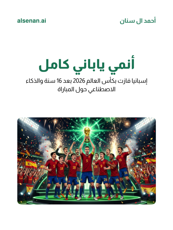 alsenan_ai's tweet photo. الـ AI حول نهائي كأس العالم 2026 لفيلم أنمي كامل 🎬⚽️

ما نتكلم عن مونتاج، نتكلم عن إعادة بناء كل لحظة بأسلوب ياباني احترافي. هذي قوة الذكاء الاصطناعي: يخليك تعيش الذكريات بشكل جديد

#الذكاء_الاصطناعي https://t.co/Q1eU2bMb3Q