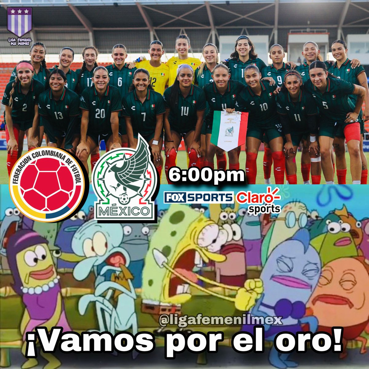 ligafemenilmex's tweet photo. ¡ES HOY!
¡México buscará la medalla de oro en los Juegos Centroamericanos al enfrentarse a Colombia!
¡Hoy las apoyamos todos! 🇲🇽🇲🇽🇲🇽
#MiSelecciónFem #FutFem https://t.co/HCVP4zKhfZ