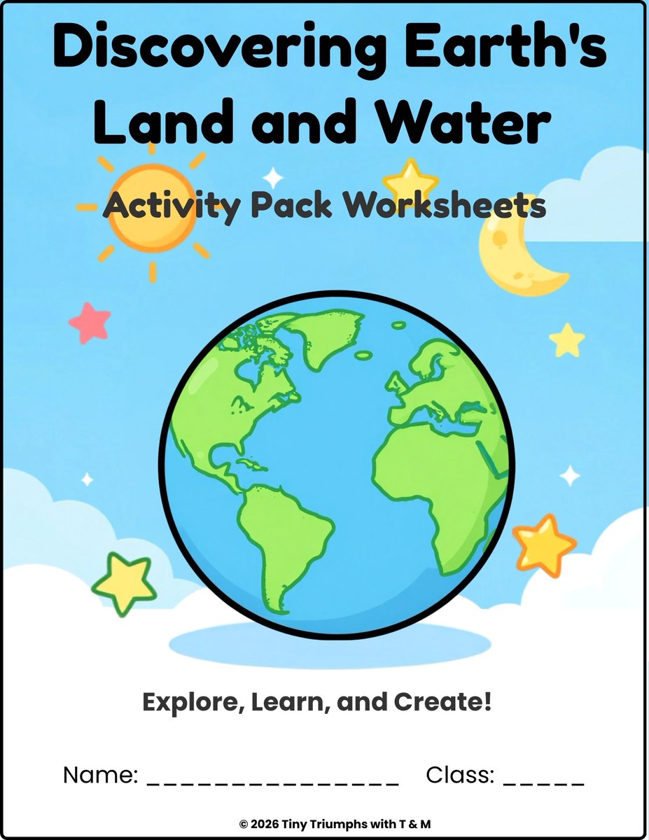 ultimatechamik2's tweet photo. Check out my latest product: https://t.co/SIR0pkMSAr 
Discovering Earth's Land and Water Activity Pack | Kindergarten &amp; Grade 1 Science Worksheets https://t.co/4gaWblev4c