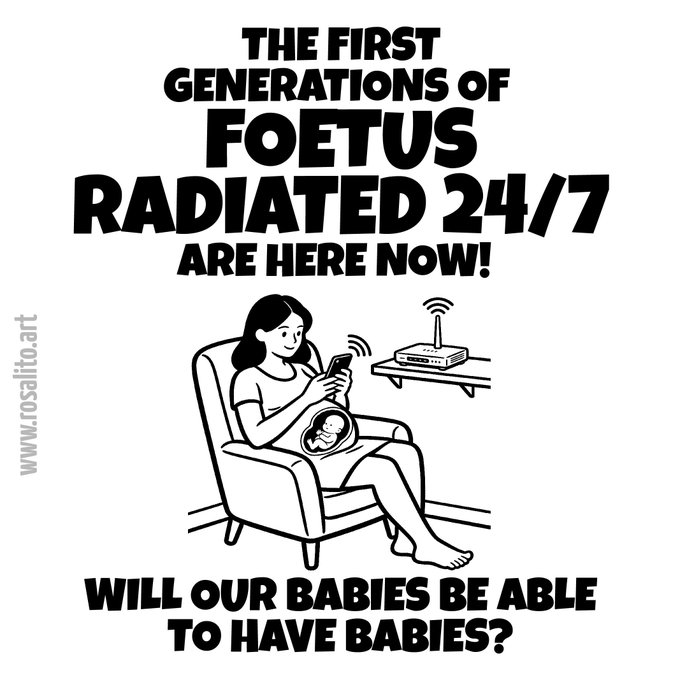 Anti5GWarrior's tweet photo. Image via @RosalitoEhs.
If a female foetus' ovarian follicles are damaged by electromagnetic radiation, that's it. There are no more.
#Sterility is forever.
Research: https://t.co/k5cWPdGTDl https://t.co/CRjBz8rZIK