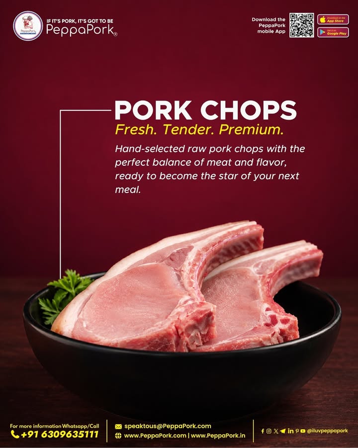 ILuvPeppaPork's tweet photo. 🔥🐖 Savour the juicy tenderness of premium Pork Chops — rich, flavorful, and perfectly cut for every feast, whether you grill, fry, or roast them for unbeatable taste!  
#PorkOnline
#FreshPork
#Porkshop
#Porkmeat
#Buypork
#Porkdelivery
#MeatLovers 
#FeastReady https://t.co/i7RN7UxC1t