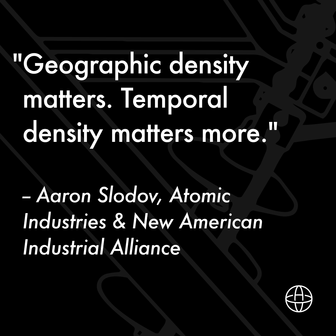 Am_Transmission's tweet photo. "Geographic density matters. Temporal density matters more." – @aphysicist 

The American Shenzhen is buildable, but we need to move fast.

Join us tonight at Presidio Bitcoin for the launch of American ATLAS. We’ll be hearing from contributors like  @kitevc and sharing limited edition copies of the publication.

RSVP here: https://t.co/fJK6dHc3pC