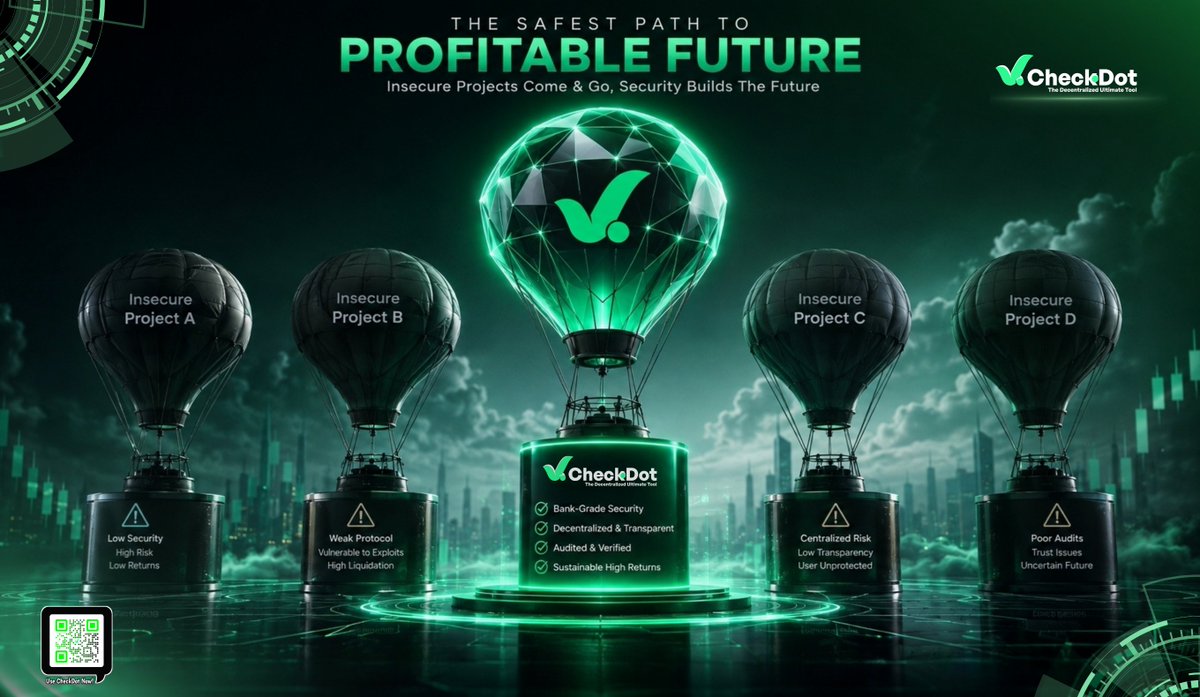 Checkdot_proto's tweet photo. 🚀 Future Builders × CheckDot | Build wealth with confidence, not uncertainty. 💚

In a world full of promises, CheckDot is built on what truly matters—security, transparency, and long-term sustainability.

Every DeFi Lending & Borrowing protocol talks about returns. CheckDot is focused on protecting your capital while helping it grow.

Choose CheckDot | Secure today | Prosper tomorrow here: https://t.co/7qo5rrNKBJ

#CheckDot | #CDT |  #DeFi | #DeFiLending  | #Borrowing | #Crypto |