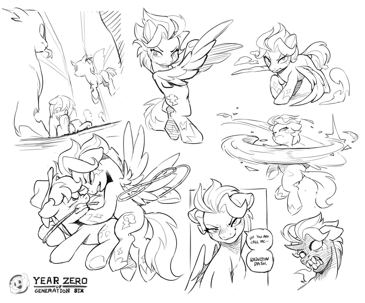 ANorisleComic's tweet photo. A MLP G6 fan manga project is in the works ②
"Year 0 of G6" is a tactical battle manga inspired by series like JoJo or Hunter x Hunter. 

AJ fights with ropes, while Rarity uses gems and non-combat magic (like levitation, illumination) for attacks.

(More info in comments) https://t.co/RLjL2FxlOI