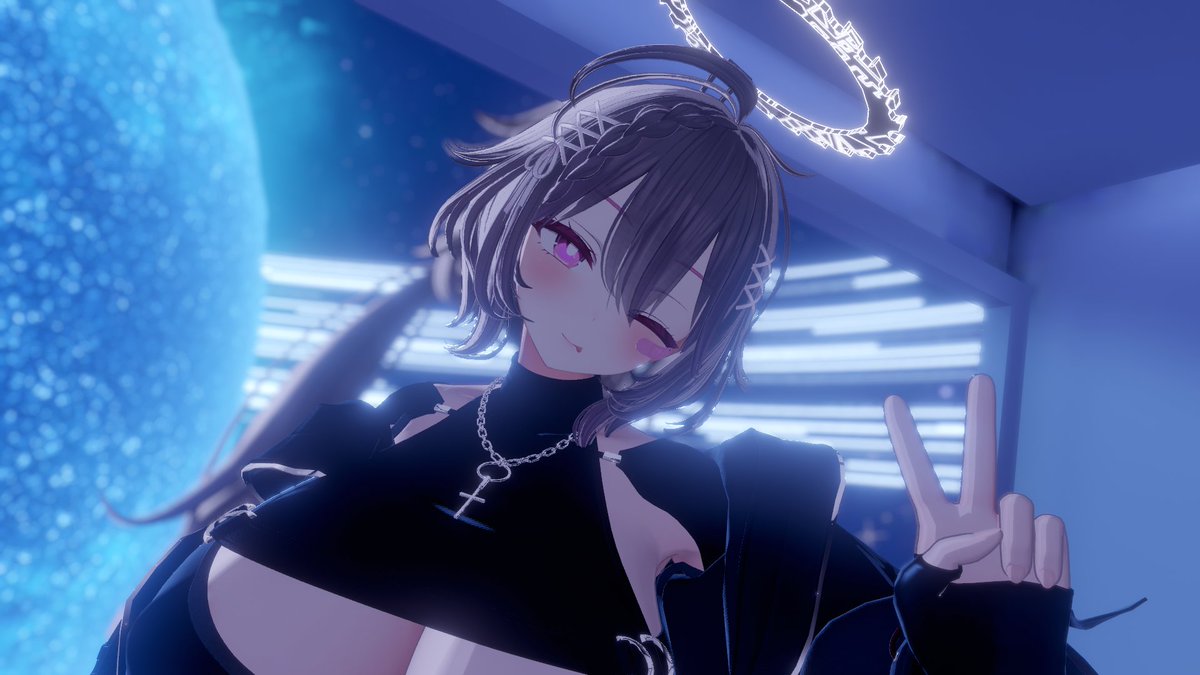 vrc_rakon's tweet photo. 자기전에 브이~!

#VRChat https://t.co/GwJ6z2jsR2