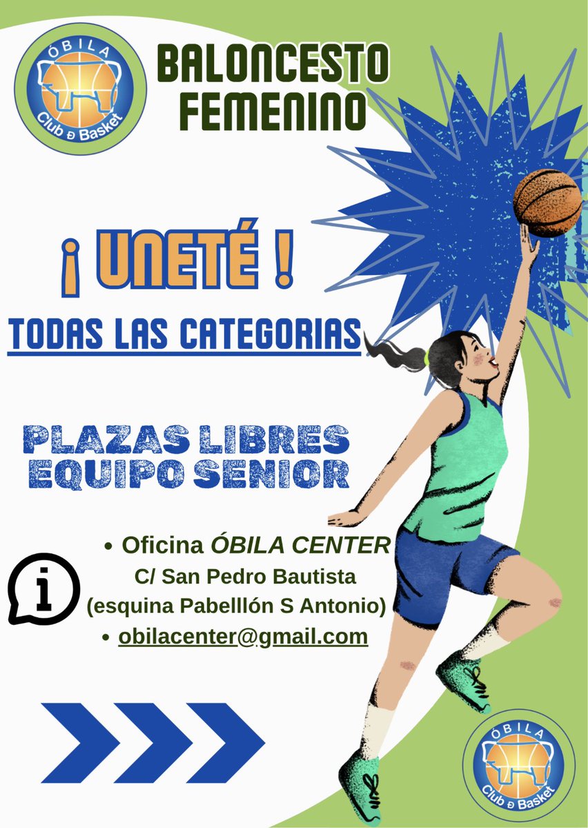 Obila_com's tweet photo. 🏀ÚNETA @Obila_com

💚BALONCESTO FEMENINO💚

ℹ️ Todas las Categorías desde 5 años, plazas libres en SENIOR FEMENINO💪🏻 https://t.co/aQvSBDFA2C