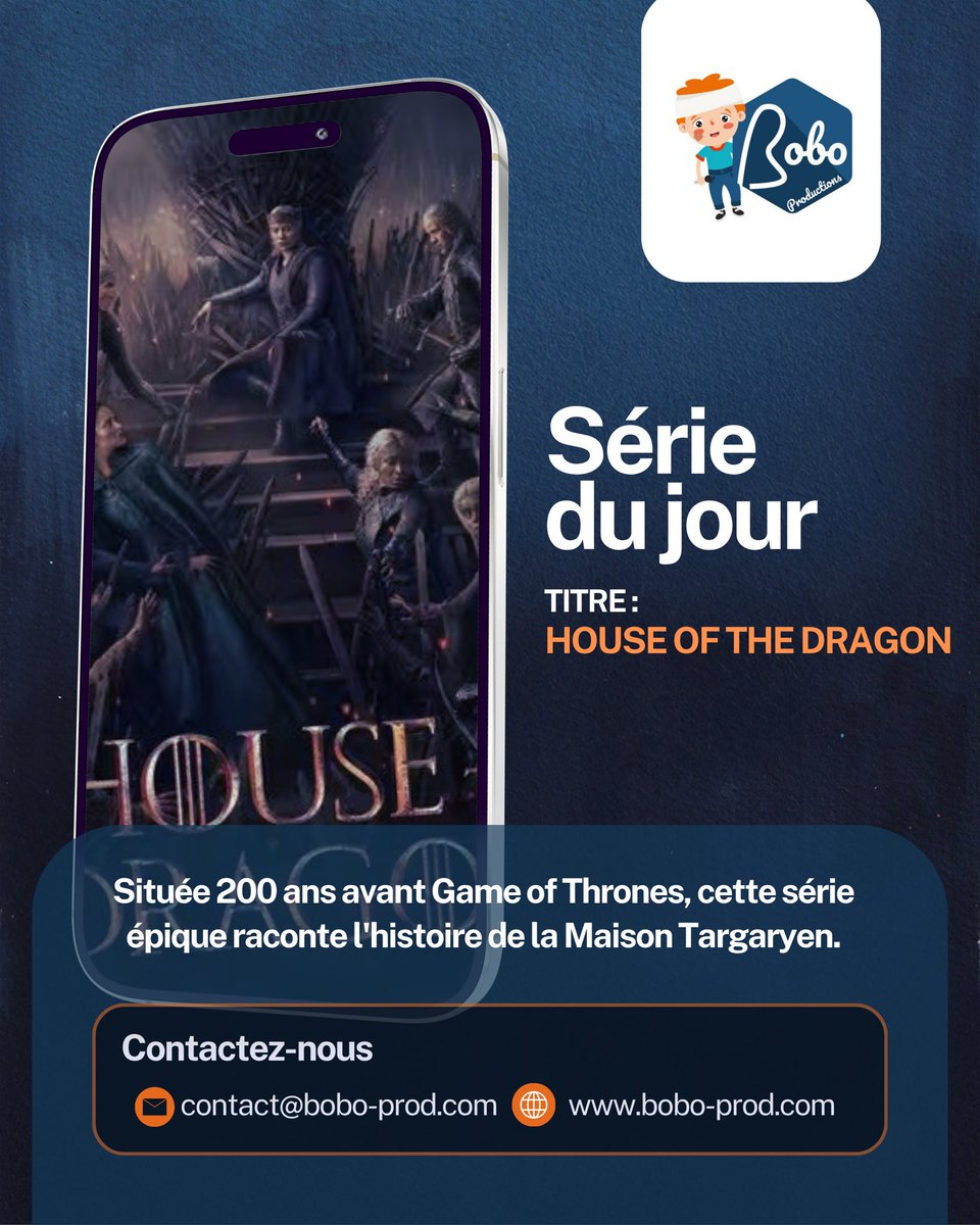 bobo_prod's tweet photo. Située 200 ans avant Game of Thrones, cette série épique raconte l'histoire de la Maison Targaryen. https://t.co/5q5iXa2kmB