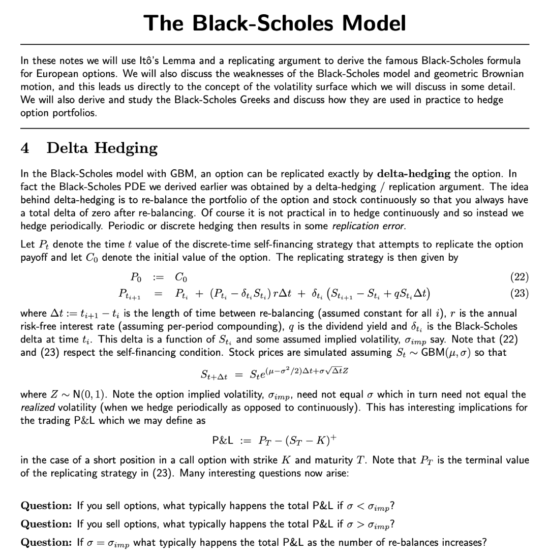 RuujSs's tweet photo. If you're serious about quant finance, stop scrolling and actually learn Black-Scholes properly.

Very few understand the replication argument, the Greeks, or why the volatility surface exists.

The hedge is everything. Bookmark this! https://t.co/wFfRoYqtJr