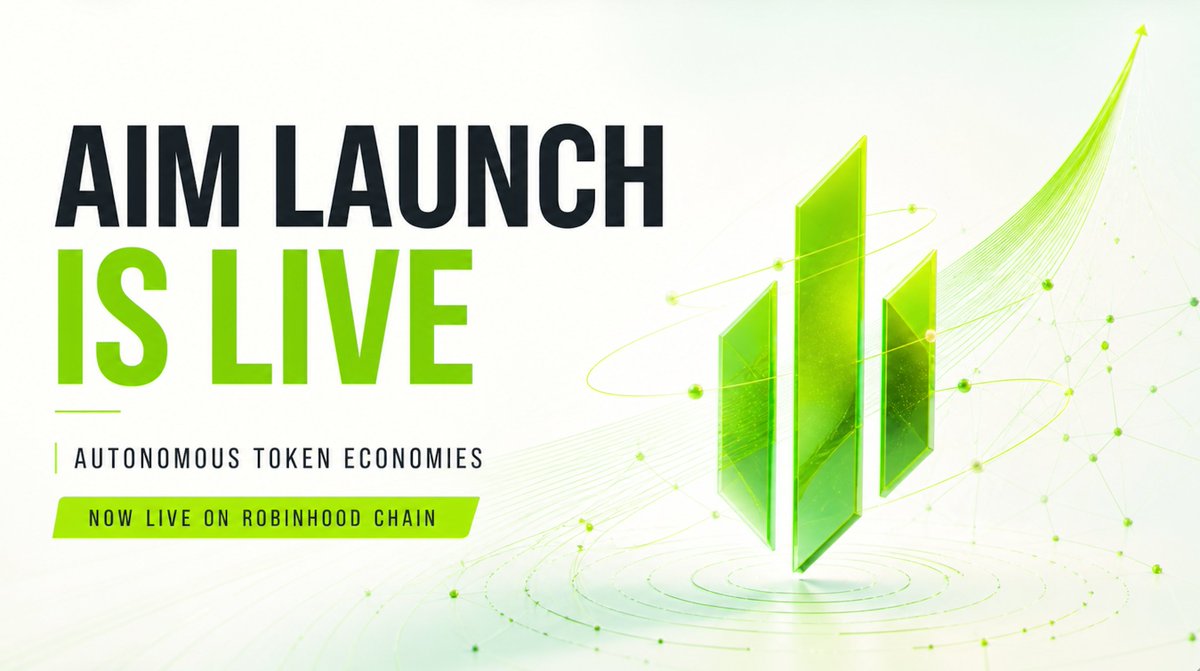 aimlaunch_'s tweet photo. AIM Launch is live.
Tokens can now launch with their own onchain economic agents.
The first official AIM token has arrived.
https://t.co/CXDfDD13Xh
Experimental protocol. Use at your own risk.
#HOOK  #RobinhoodChain #OnchainAI https://t.co/Cv9SKcdrbA