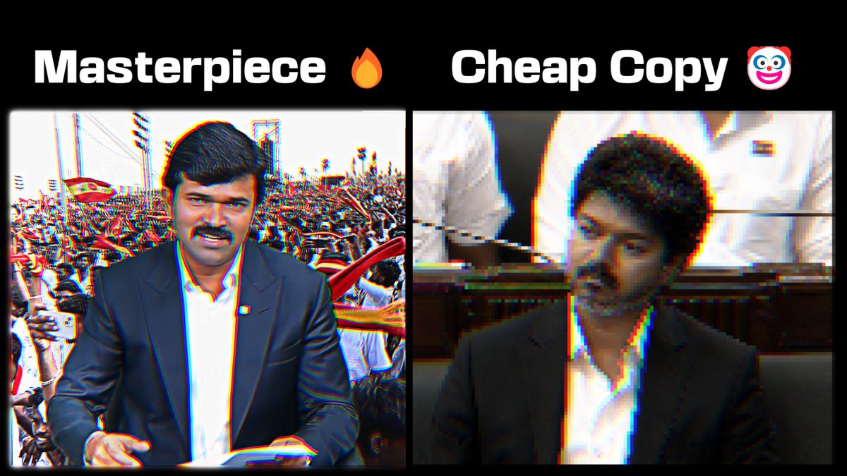 genZ_Tigers's tweet photo. Masterpiece vs "Cheap Copy" 😂🔥

#Saattai https://t.co/viYlbN14Eo