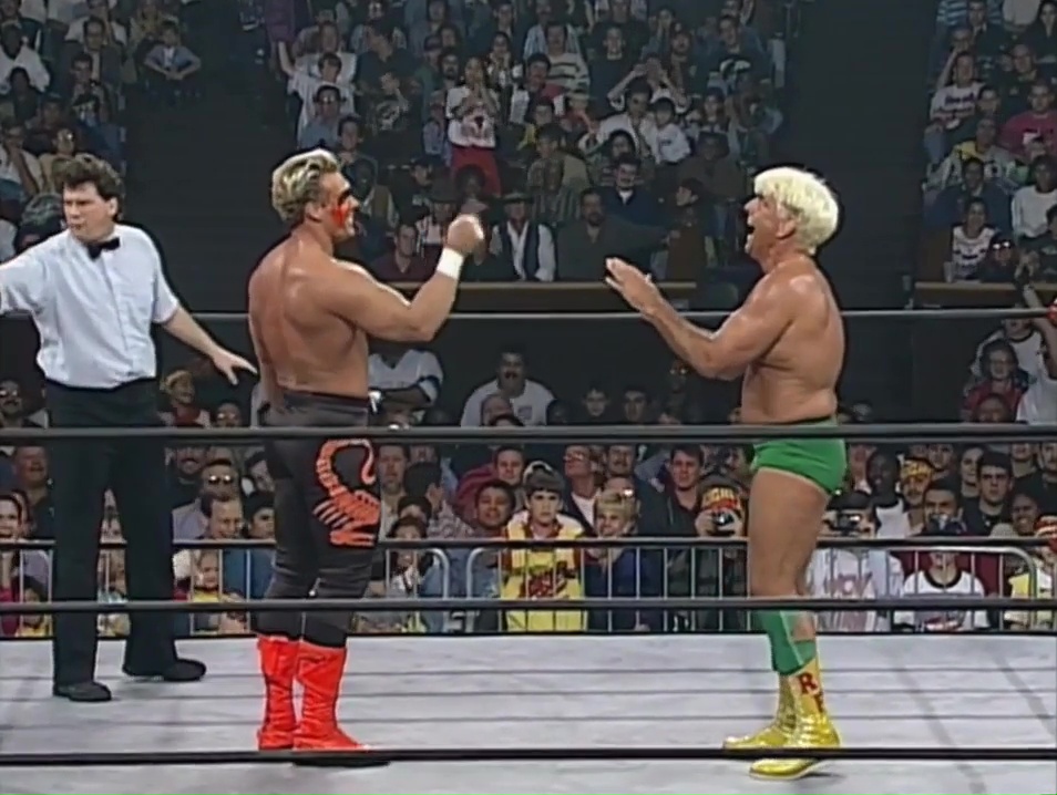 RasslinGrenade's tweet photo. NEW Monday Warfare tomorrow talking 1/15/96. On Nitro, Savage vs. Luger, Sting vs. Flair, Hulk vs. Meng, Arn slaps Pillman, Public Enemy Debut vs. American Males, &amp; more at the VIP Tier https://t.co/uH3Ub47wei https://t.co/S9sz2m5dJx