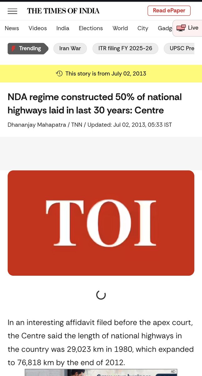 raghu20132's tweet photo. @furnuwees @siddharth_iitm Yes sure buddy ...they themselves accepted in 2013 that previous nda govt was better in infrastructure lol 😂 https://t.co/tnZggzEdQO