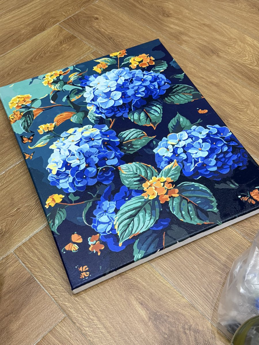 Immortals1890's tweet photo. I tried healing by buying a $20 paint by numbers canvas, but after finishing it, I ended up needing physical therapy for my musculoskeletal system and eye laser surgery. Don't be like me. It cost a whole $1k https://t.co/s4O5gkvdvQ